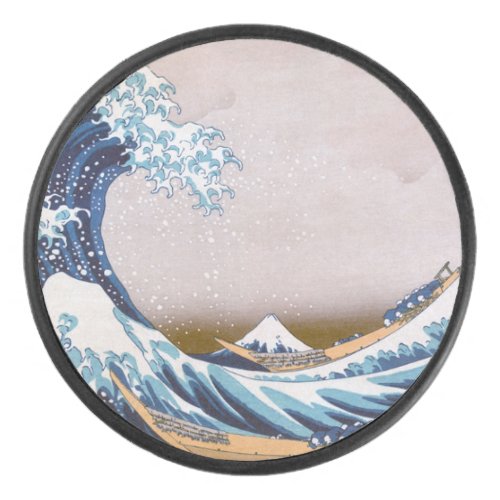 Tsunami Great Wave off Kanagawa Japan by Hokusai Hockey Puck