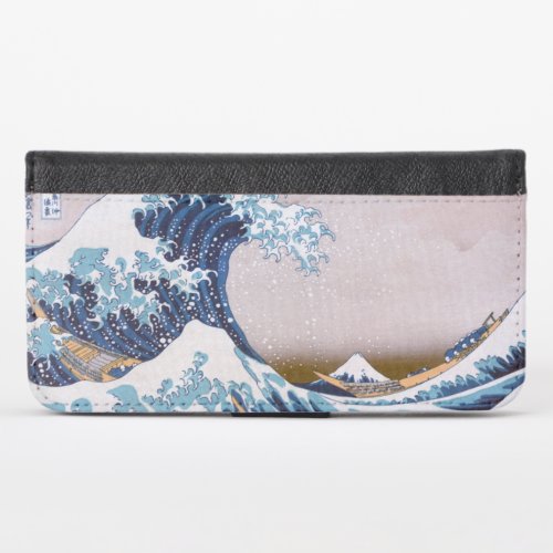 Tsunami Great Wave off Kanagawa Japan by Hokusai iPhone X Wallet Case