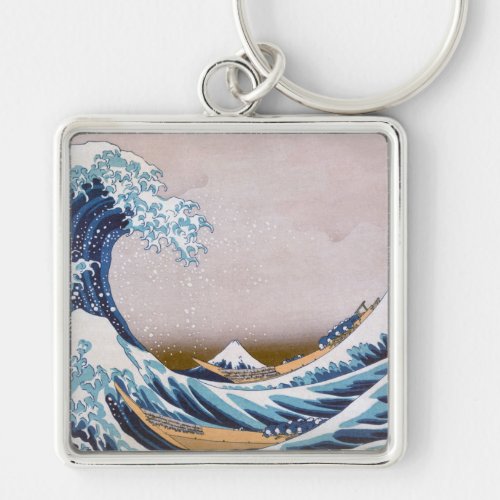 Tsunami Great Wave off Kanagawa Japan by Hokusai Keychain