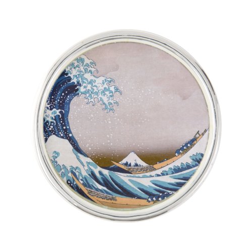 Tsunami Great Wave off Kanagawa Japan by Hokusai Lapel Pin
