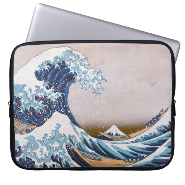 Tsunami Great Wave off Kanagawa Japan by Hokusai Laptop Sleeve (Front)