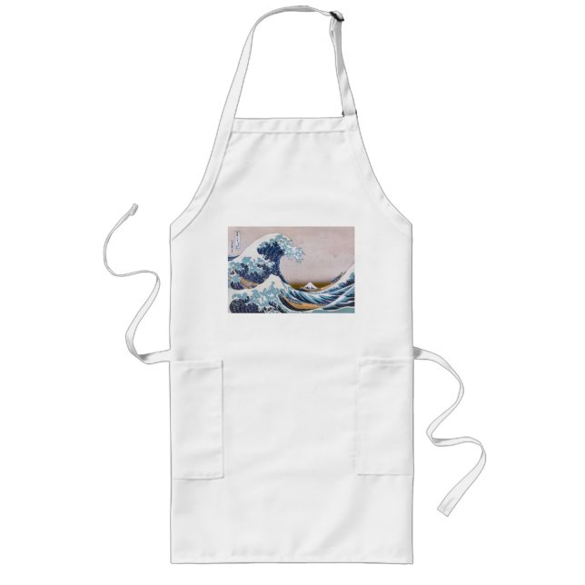 Tsunami Great Wave off Kanagawa Japan by Hokusai Long Apron (Front)
