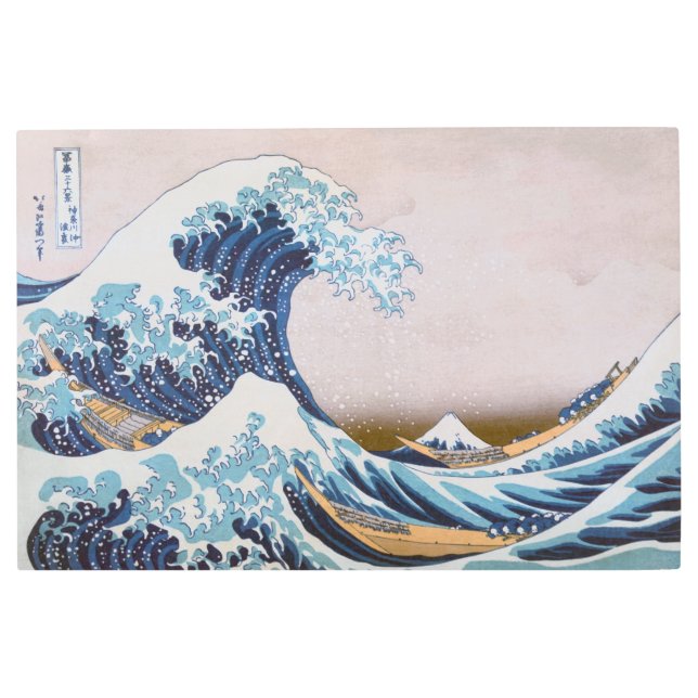 Tsunami Great Wave off Kanagawa Japan by Hokusai Metal Print (Front)