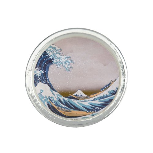 Tsunami Great Wave off Kanagawa Japan by Hokusai Ring