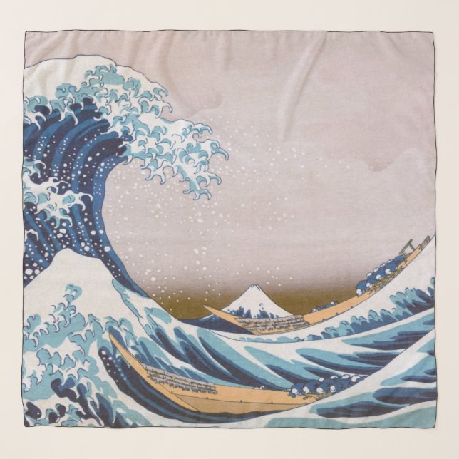 Tsunami Great Wave off Kanagawa Japan by Hokusai Scarf (Front)