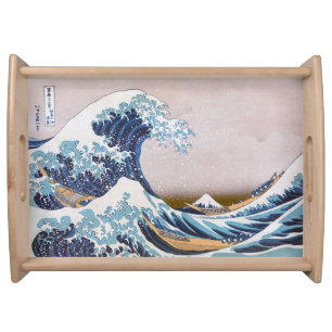 Tsunami Great Wave off Kanagawa Japan by Hokusai Serving Tray