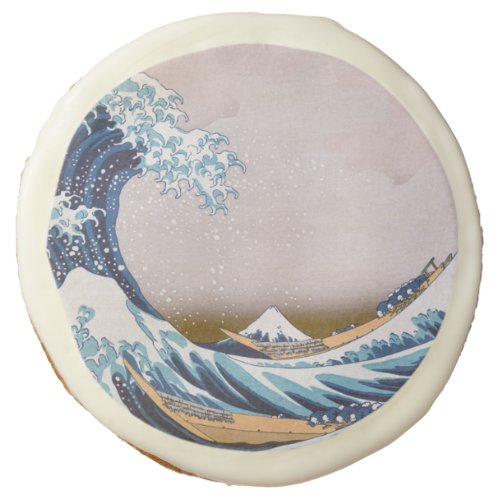 Tsunami Great Wave off Kanagawa Japan by Hokusai Sugar Cookie