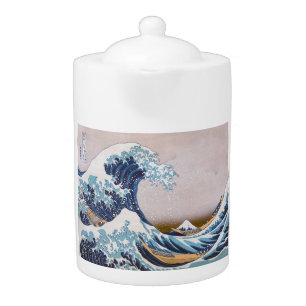 Tsunami Great Wave off Kanagawa Japan by Hokusai Teapot