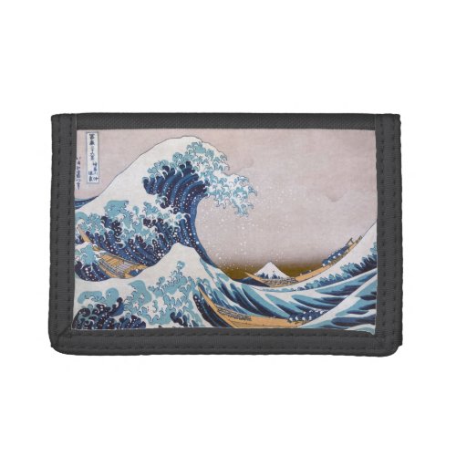 Tsunami Great Wave off Kanagawa Japan by Hokusai Trifold Wallet