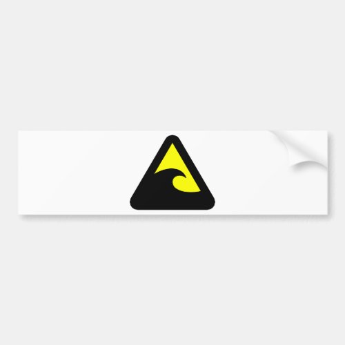 Tsunami Hazard Sign Bumper Sticker