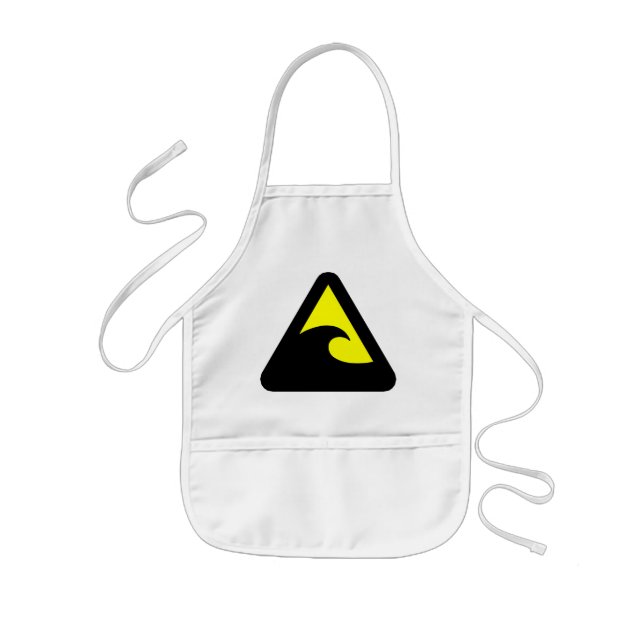 Tsunami Hazard Sign Kids' Apron (Front)
