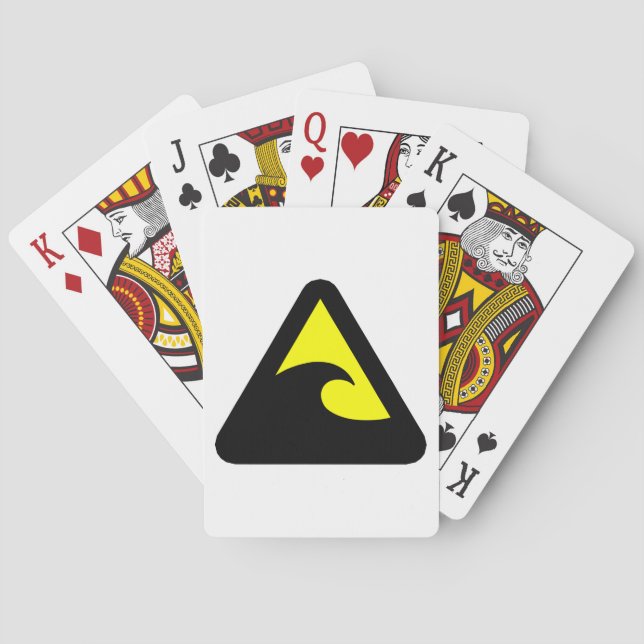 Tsunami Hazard Sign Poker Cards (Back)