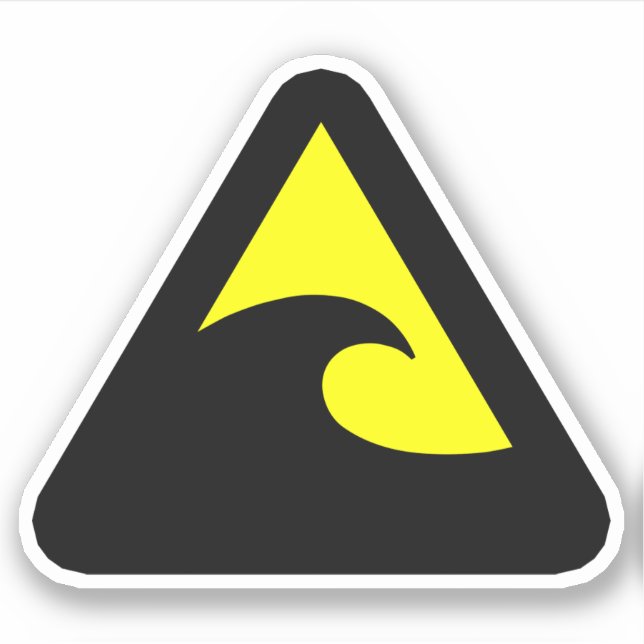 Tsunami Hazard Sign Sticker (Front)