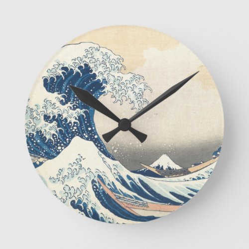 Tsunami Japanese Wave Painting Round Clock