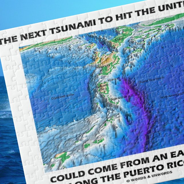 Tsunami Puerto Rico Trench (Plate Tectonics Earth) Jigsaw Puzzle (Jigsaw puzzle for any geographer or earth scientist highlighting our dynamic Earth)