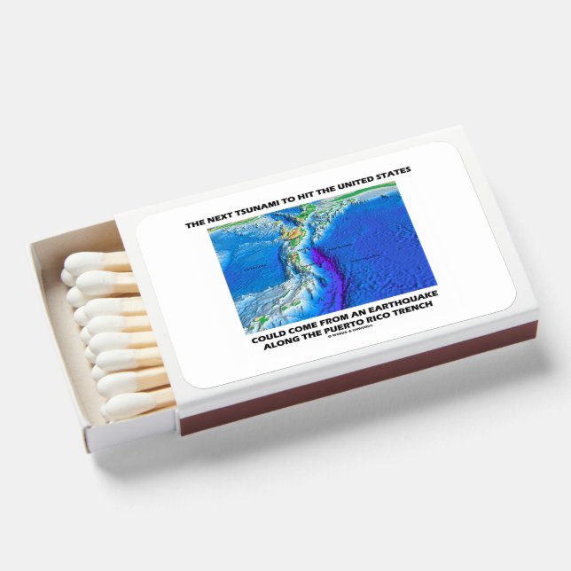 Tsunami Puerto Rico Trench Plate Tectonics Earth Matchboxes (Front Open)