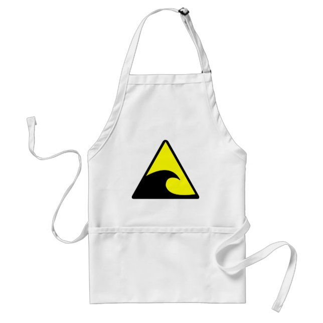 Tsunami Warning Adult Apron (Front)