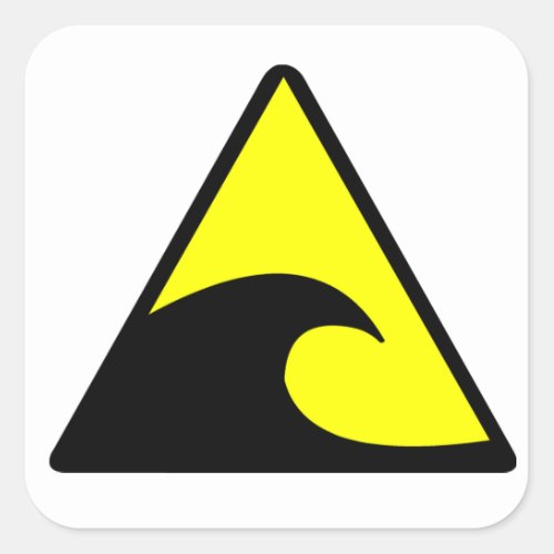 Tsunami Warning Square Sticker