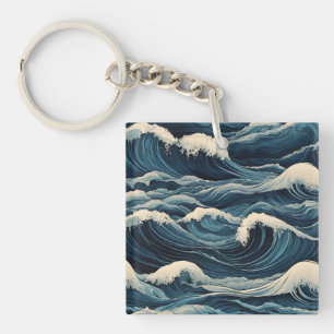 Tsunami Waves Keychain