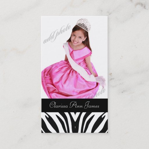 Customizable TT-Beauty Pageant Photo Card Business Cards