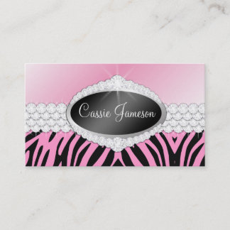 TT-Diamond Bliss Emblem Zebra Pink Photo Card