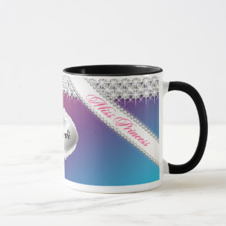 TT-Diamond Bliss Personalized Brunette Mug | Pink