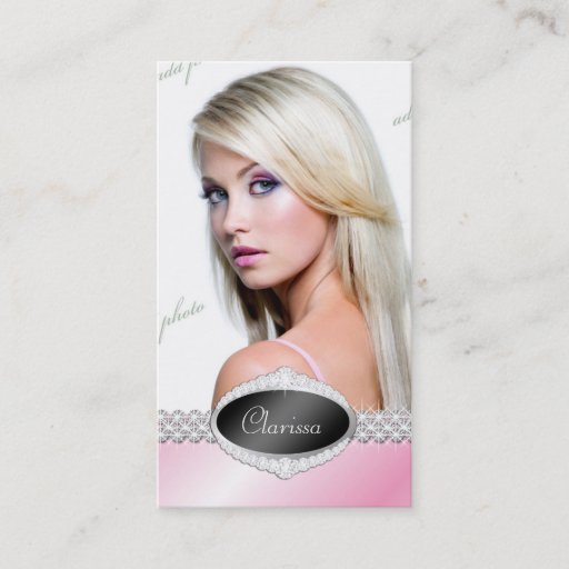 Customizable TT-Diamond Bliss Pink Beauty Pageant Photo Card Business Cards