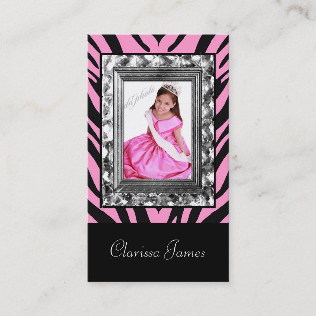 TT-Jeweled Frame Beauty Pageant Card (Front)