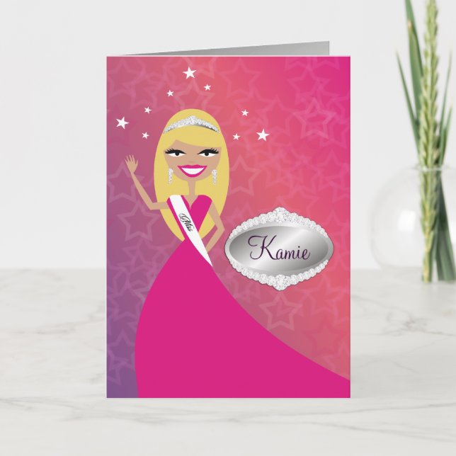 TT-Miss Beauty Princess Blonde | Congratz Card (Front)