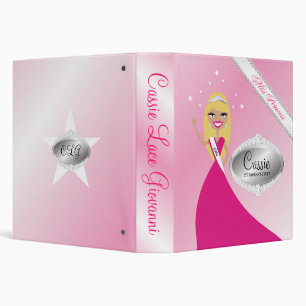 TT-Miss Beauty Princess Pink Blonde Binder