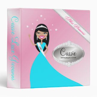 TT-Miss Beauty Princess | Turquoise Brunette 3 Ring Binder