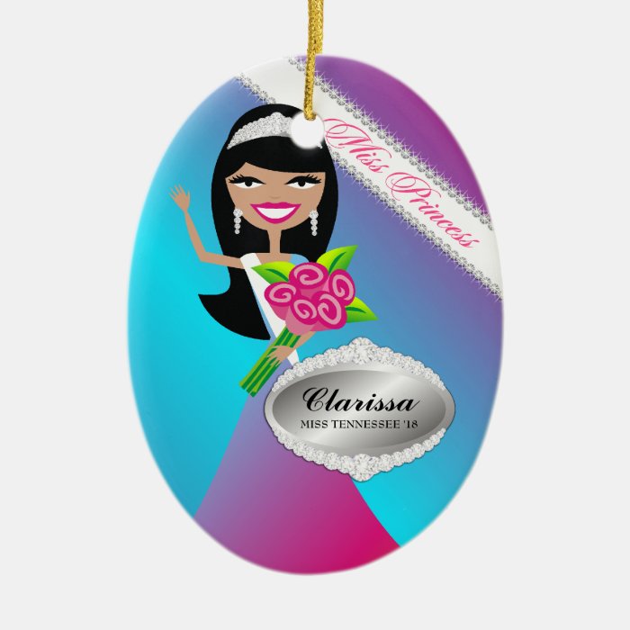 TT Miss Princess Dark Brunette Photo Ornament