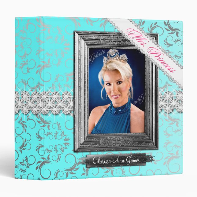 TT-Mrs. Princess Beauty Pageant Binder Ice Blue (Front/Spine)