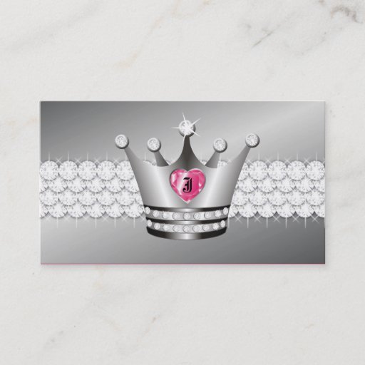 Customizable TT-Perfect Princess Faux Silver Business Card Template