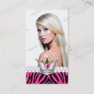 TT-Perfect Princess Pink Zebra Diamonds Business Card