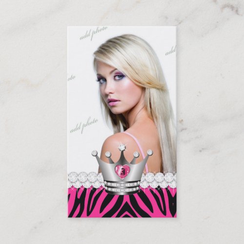 TT-Perfect Princess Pink  Zebra Diamonds Business Cards