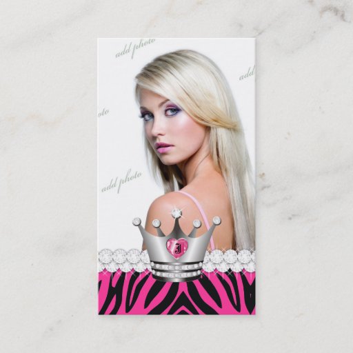 Customizable TT-Perfect Princess Pink  Zebra Diamonds Business Cards