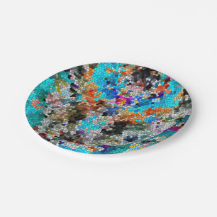 TTEQOTGCubismINV SGDRKDP BLUE Paper Plates