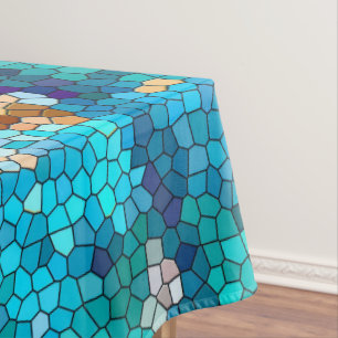 TTEQOTGCubismINV SGDRKDP BLUE Tablecloth