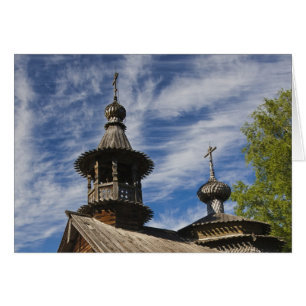 Ttraditional wooden Russian Orthodox church Cards
