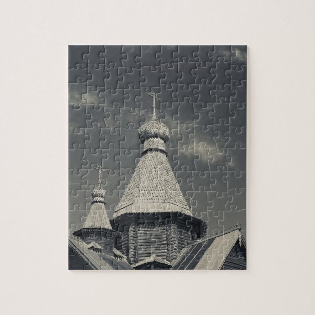 Ttraditional wooden Russian Orthodox church Jigsaw Puzzle (Vertical)
