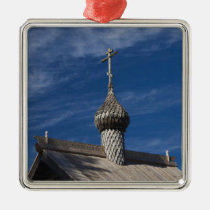 Ttraditional wooden Russian Orthodox church Metal Ornament