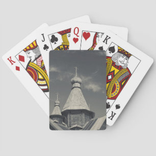 Ttraditional wooden Russian Orthodox church Poker Cards