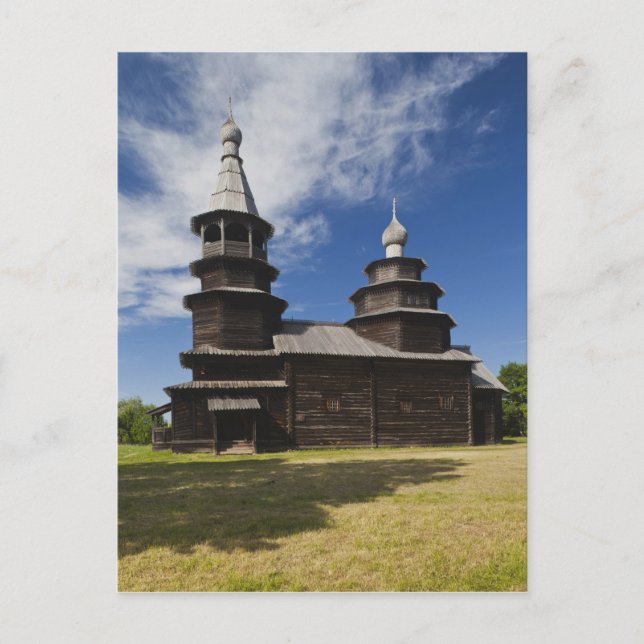 Ttraditional wooden Russian Orthodox church Postcard (Front)