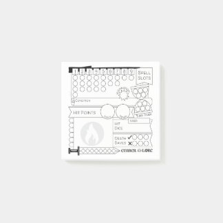 TTRPG Character Tracker (HP, Spells, Turns) Post-it Notes