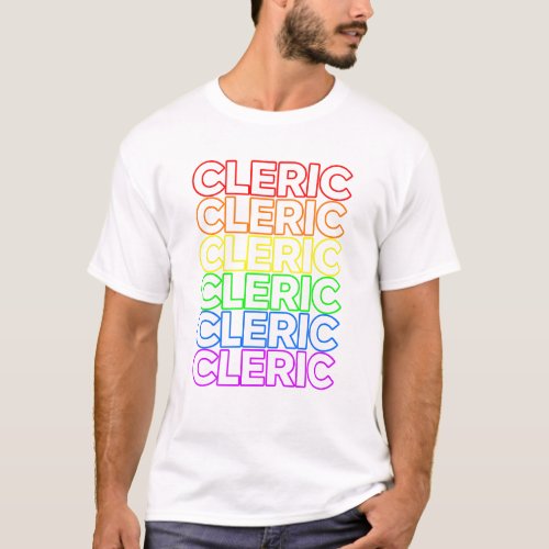 TTRPG Cleric Class Rainbow LGBT Pride T_Shirt