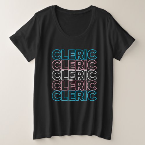 TTRPG Cleric Class Trans Pride Plus Size T_Shirt