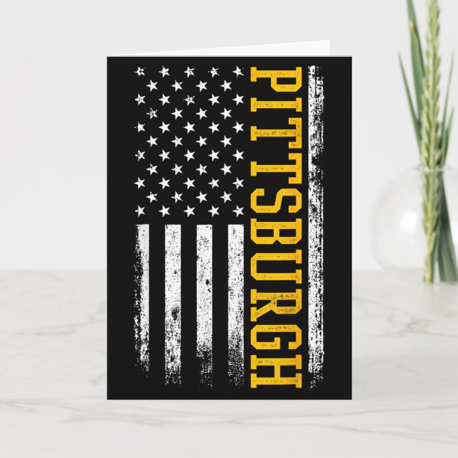 Ttsburgh Usa Flag Patriotic American From Ttsburgh Card (Front)