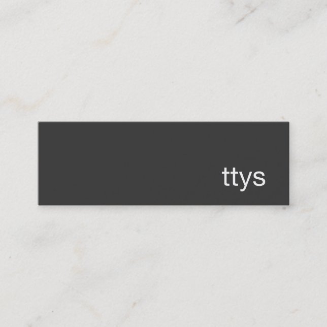 Ttys Networking Minimalistic  Black Business Card (Front)