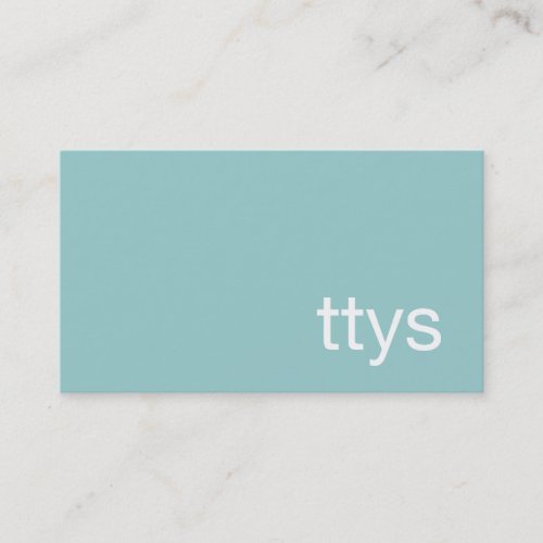 Ttys Networking Minimalistic Turquoise Blue Business Card
